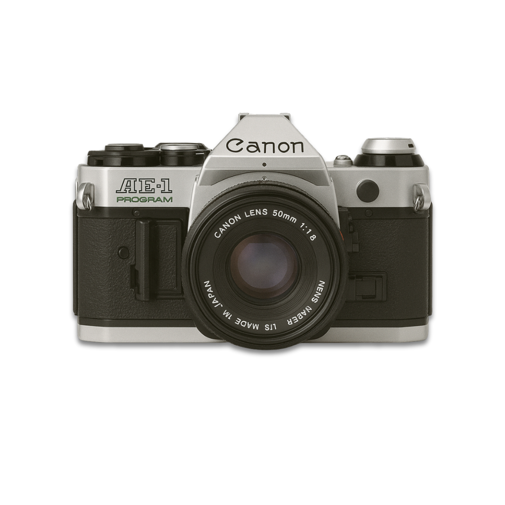 Canon AE-1 Program Silver 35mm SLR Film Camera W/ 50mm Lens